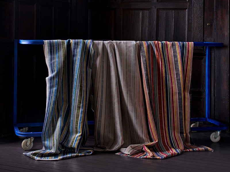 Harper's Bazaar Stripes fabric drapes